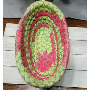 Brightly Colored Coiled Fabric Basket